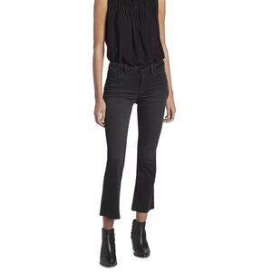 💖 Frame Black Le Crop Mini Boot Raw Edge Jeans